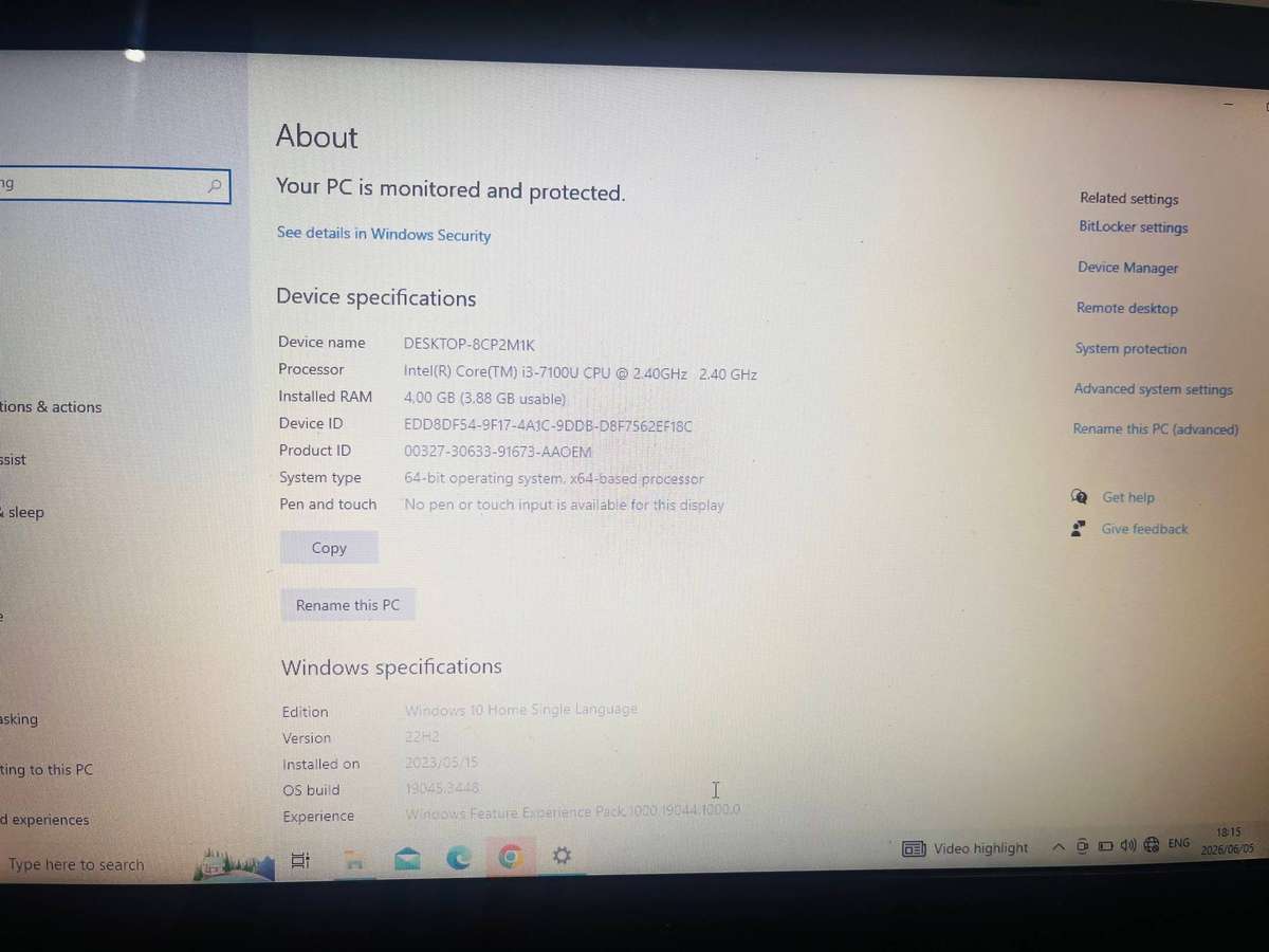 Acer laptop-930GB HD, CORE I3 7TH GEN-Good condition