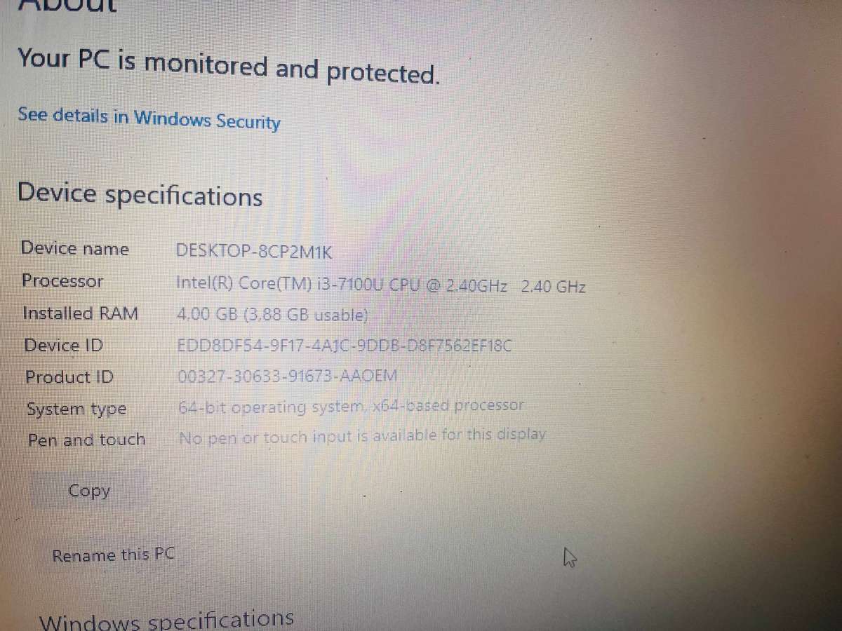 Acer laptop-930GB HD, CORE I3 7TH GEN-Good condition