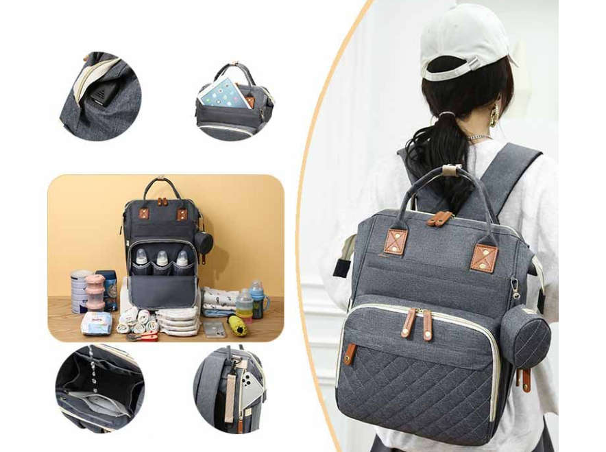 Multi-functional baby diaper bag & Bed