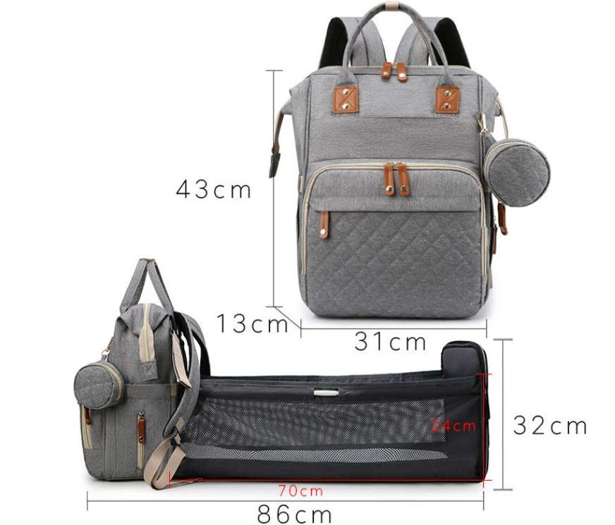 Multi-functional baby diaper bag & Bed