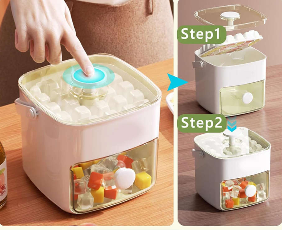 Easy Press Double Layer Ice Cube Maker Box