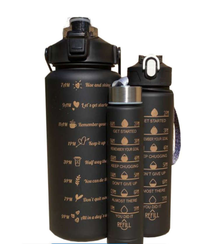 3 Piece Motivational Water Bottle