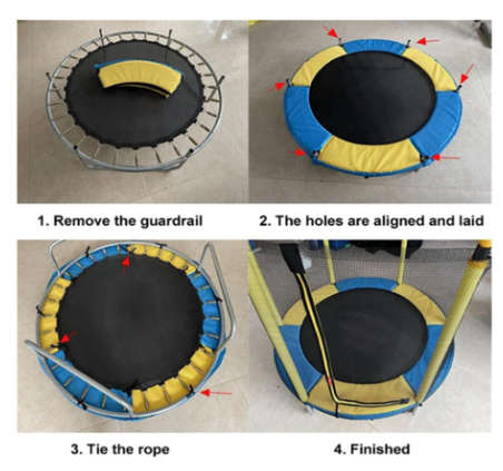 1.4m Kids Safety Trampoline With Protective Cover