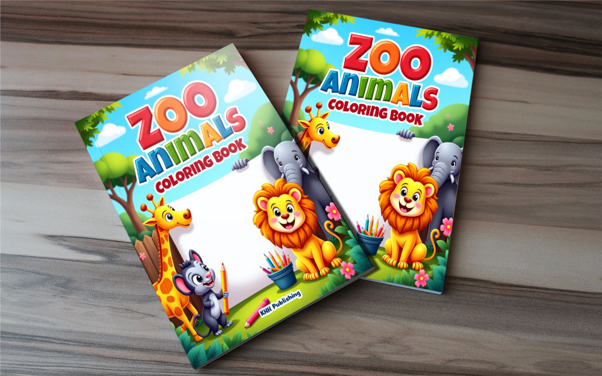 32 Pages Zoo Animals Coloring Book - PDF eBook Format