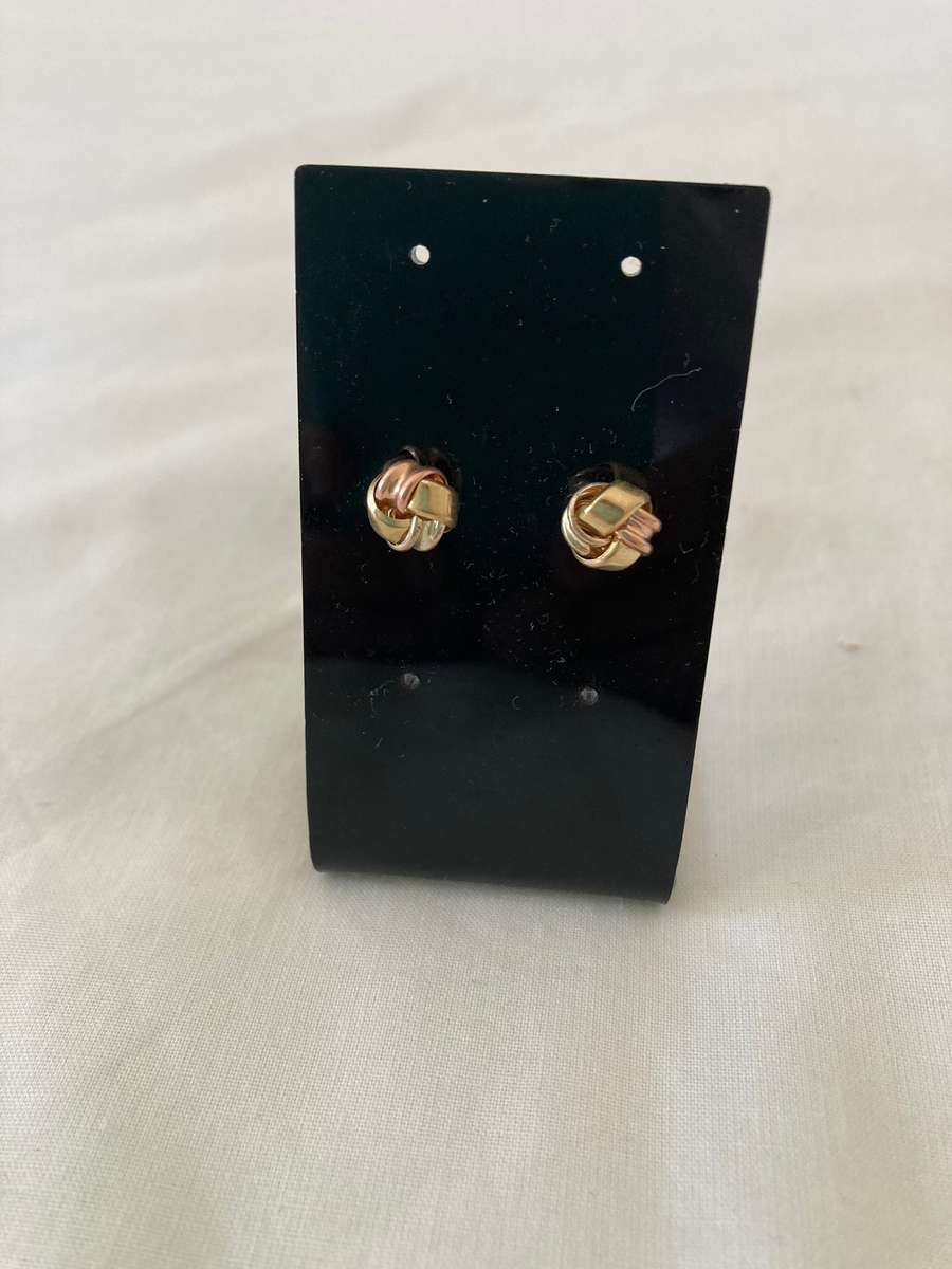 9 carat white and rose gold earrings