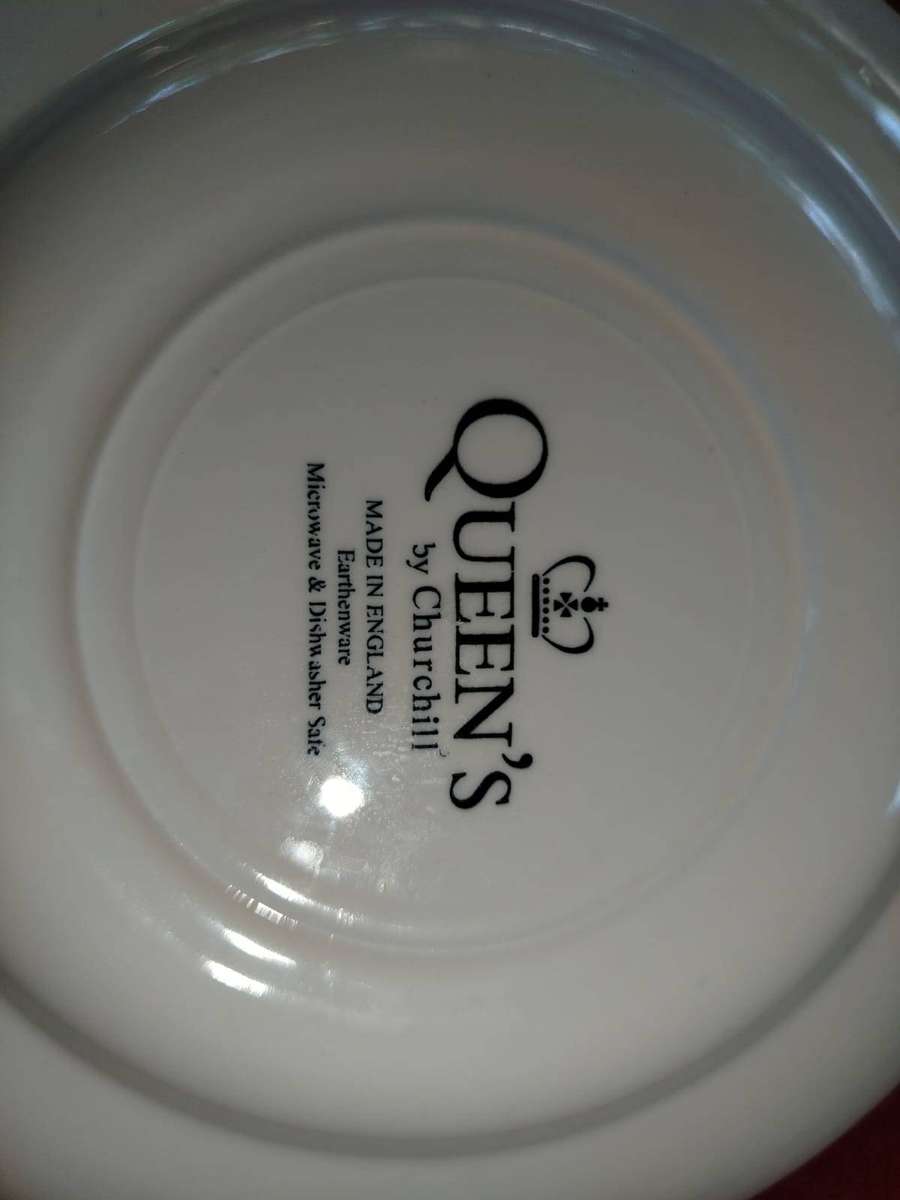 Set of Four (4) x Queens by Churchill Earthenware Mugs and Plates