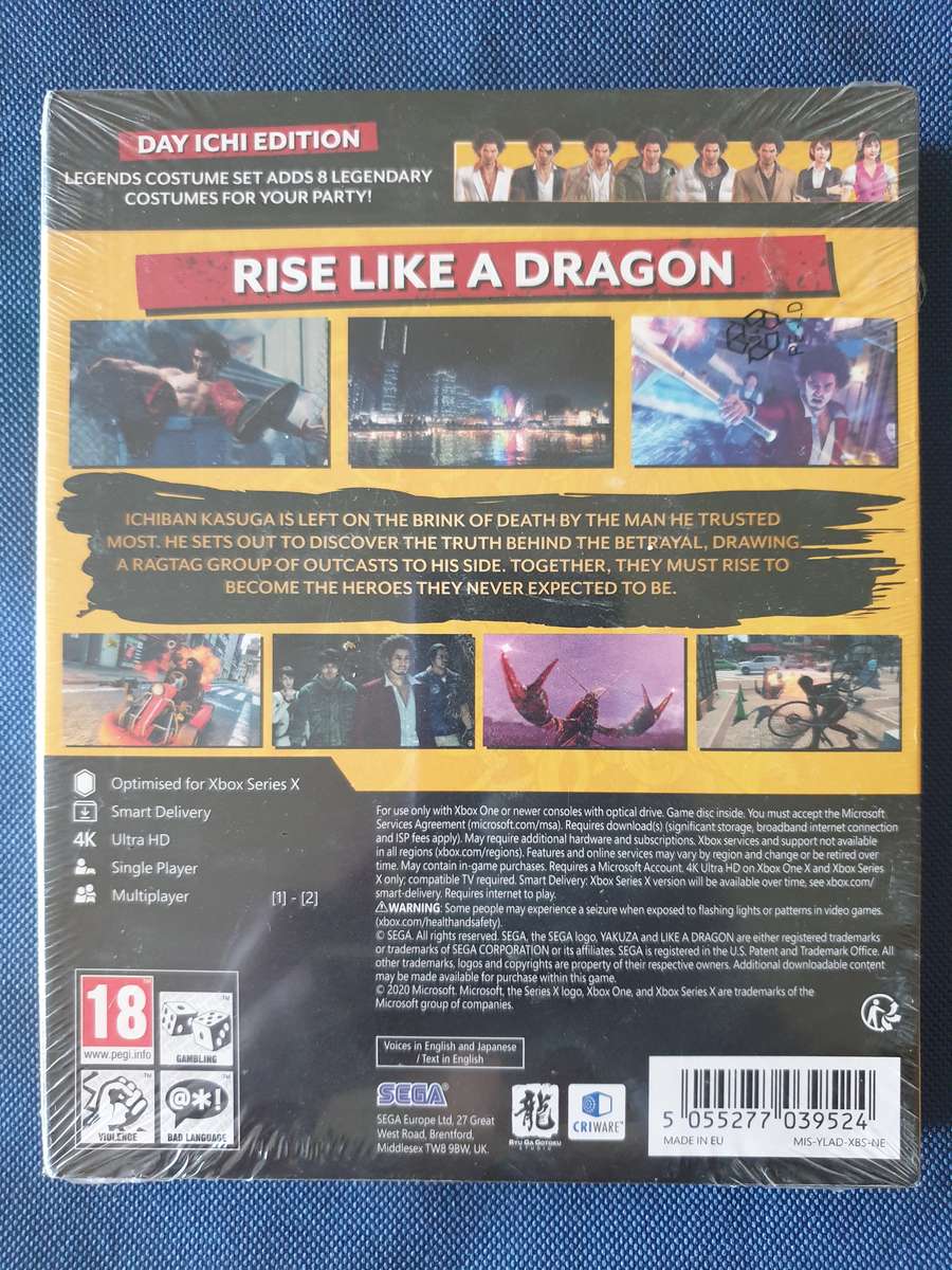 Xbox One Game - Yakuza Like a Dragon - Steel Book edition sealed