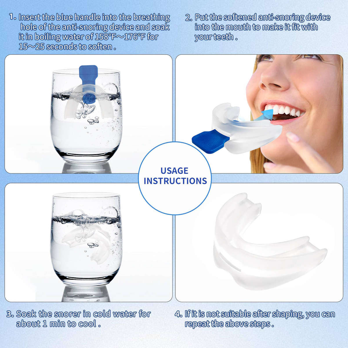 Mouldable anti-snoring mouth piece