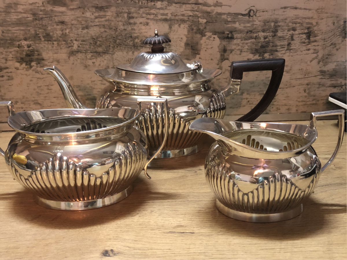 Sterling Silver Sheffield Hallmarked 3 Piece Tea Set