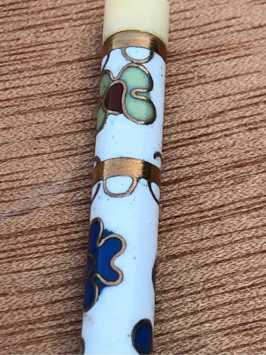 Stunning boxes set of Cloisonné and Ivory chop sticks