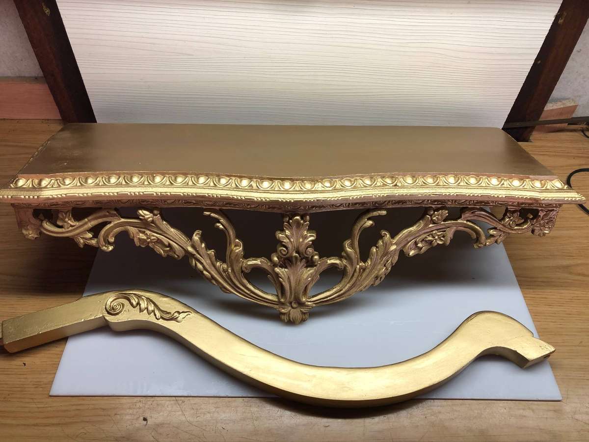 19th Century Gilt French Rococo revival Consul Table