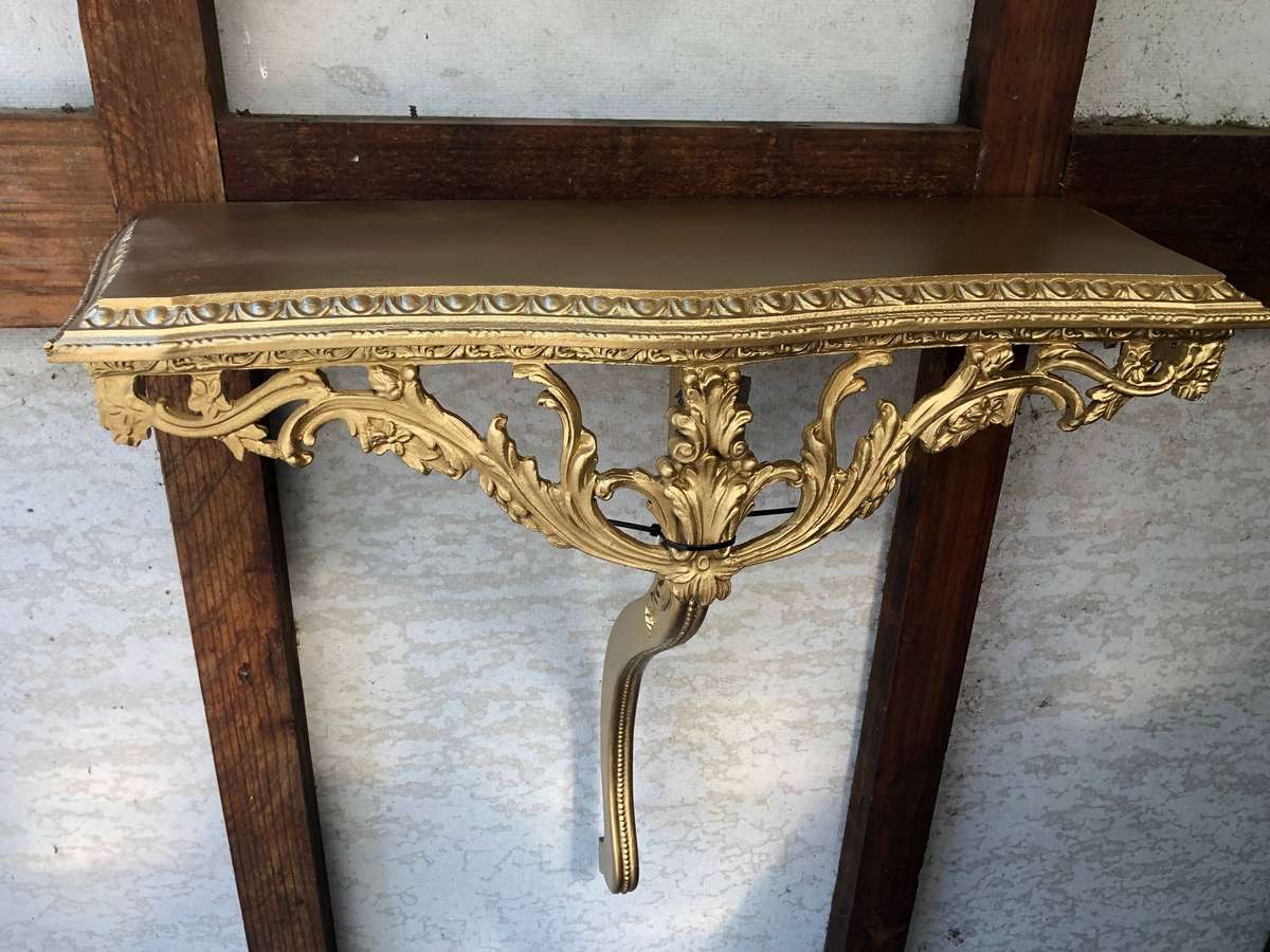 19th Century Gilt French Rococo revival Consul Table