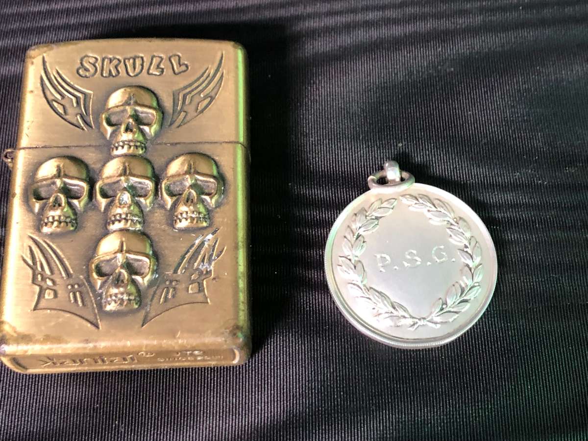 STERLING SILVER ANTIQUE MEDALLION BY BMC DATED 1924 - FOR UNDER 16 100yds - INSCRIBED P.S.G - 10.8g