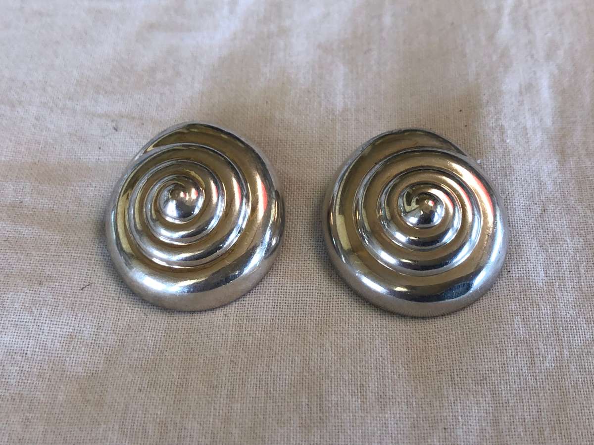 JONDELL  OF SPAIN CLASSIC DESIGN VINTAGE 925 STERLING SILVER CLIP ON EARRINGS - 16.7g