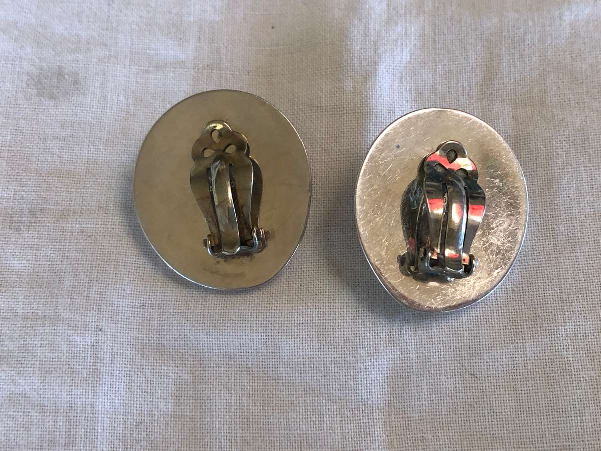 JONDELL  OF SPAIN CLASSIC DESIGN VINTAGE 925 STERLING SILVER CLIP ON EARRINGS - 16.7g