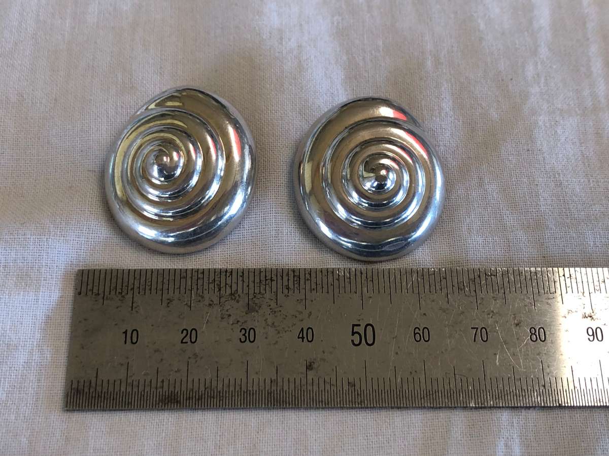 JONDELL  OF SPAIN CLASSIC DESIGN VINTAGE 925 STERLING SILVER CLIP ON EARRINGS - 16.7g