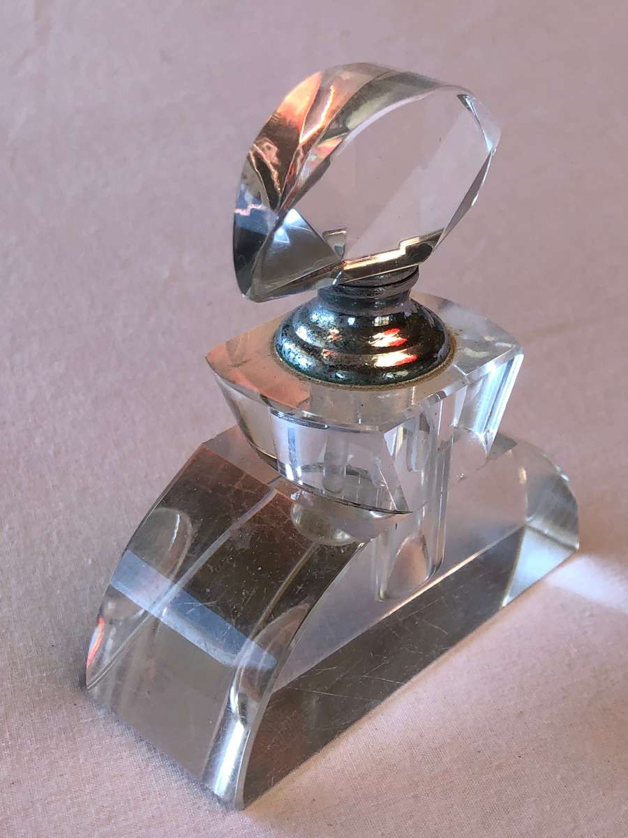 WOW !!!  Stunning vintage crystal perfume scent bottle