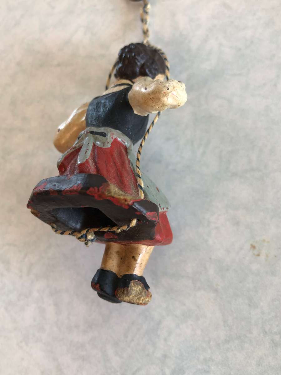 BOUNCING GIRL CUCKOO CLOCK PENDULUM - NICE ANTIQUE PIECE