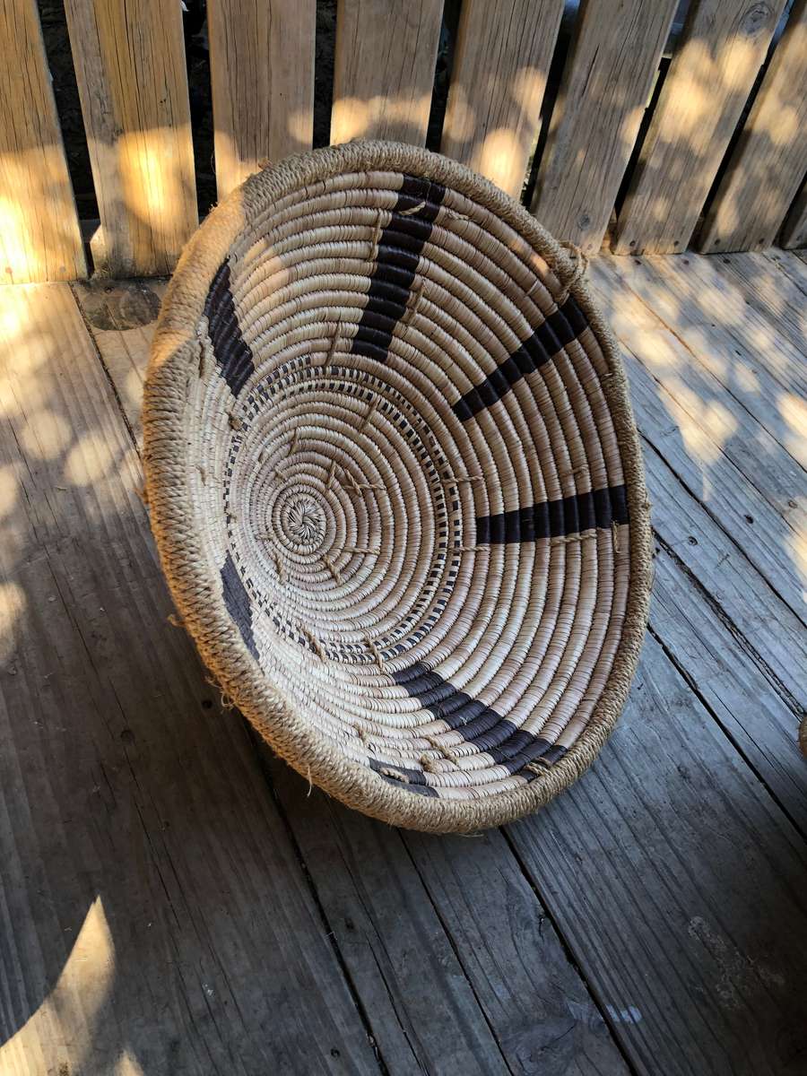 Fantastic large woven African wall hanging basket