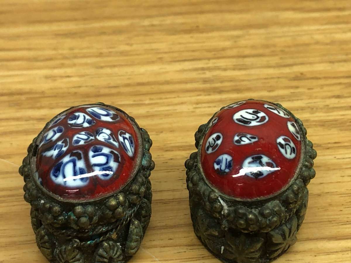 Selection of vintage pill boxes - Millefiori , enamel , coloured glass , various finishes