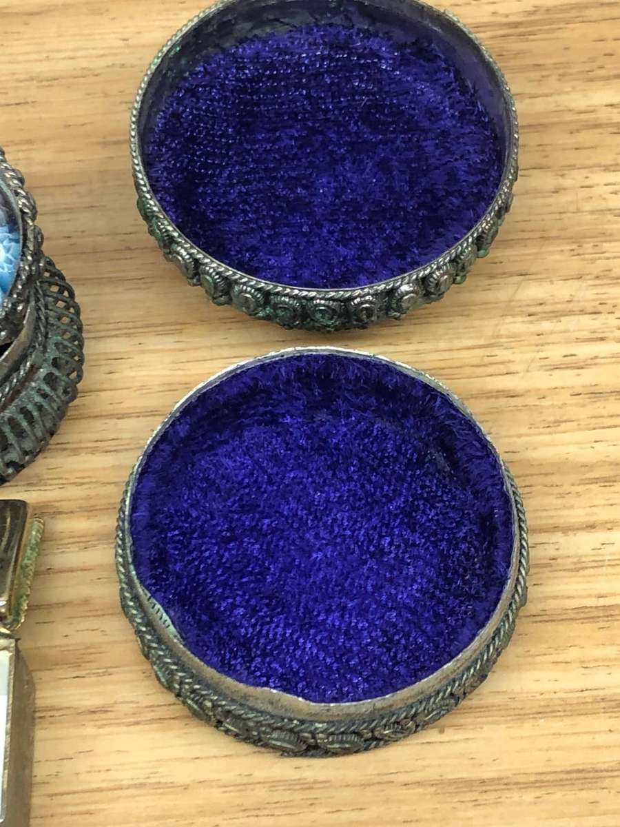 Selection of vintage pill boxes - Millefiori , enamel , coloured glass , various finishes