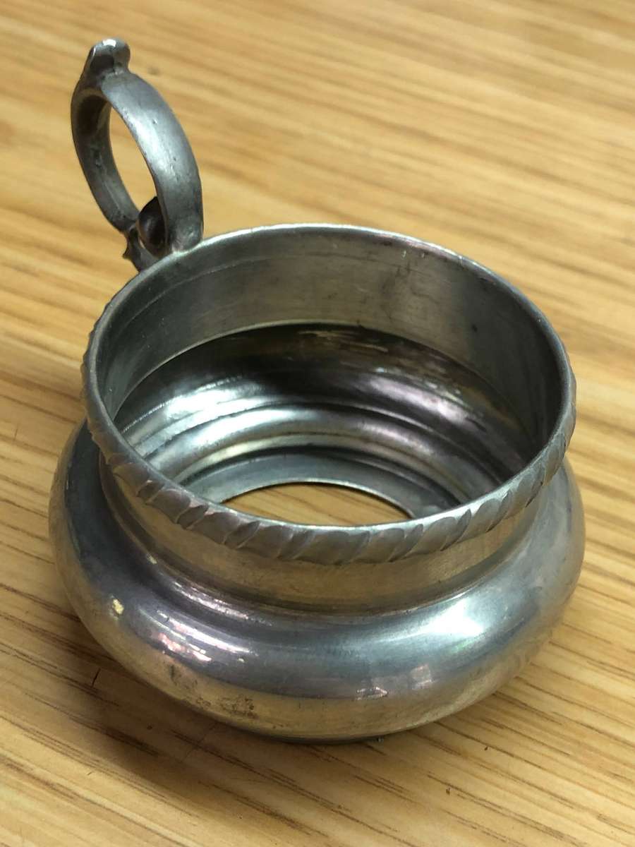 H & C Heinrich & Selb Porcelain Bavaria - Set of six demitasse cups in Pewter cup holders c1930