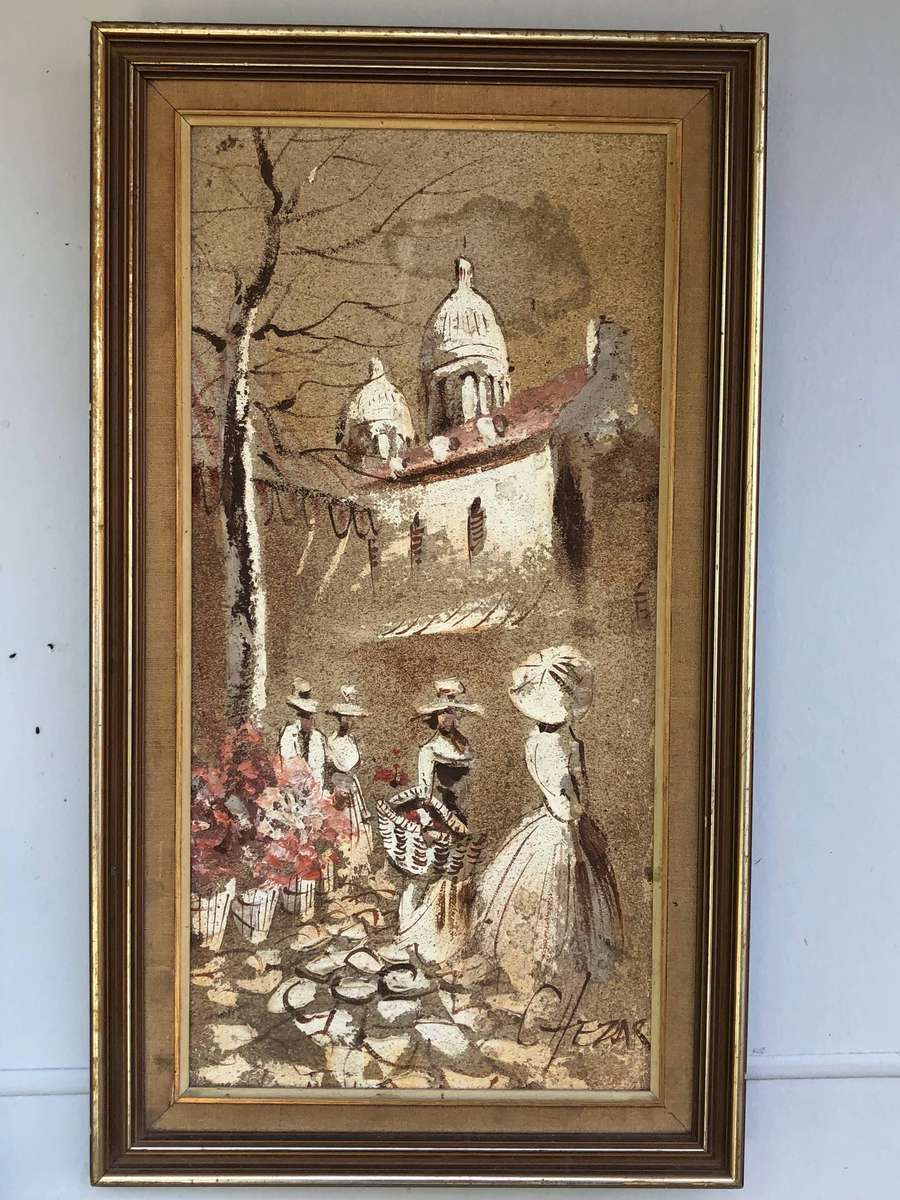 Boris Chezar (1913 - 2008) Stunning well framed original Oil and Sand painting