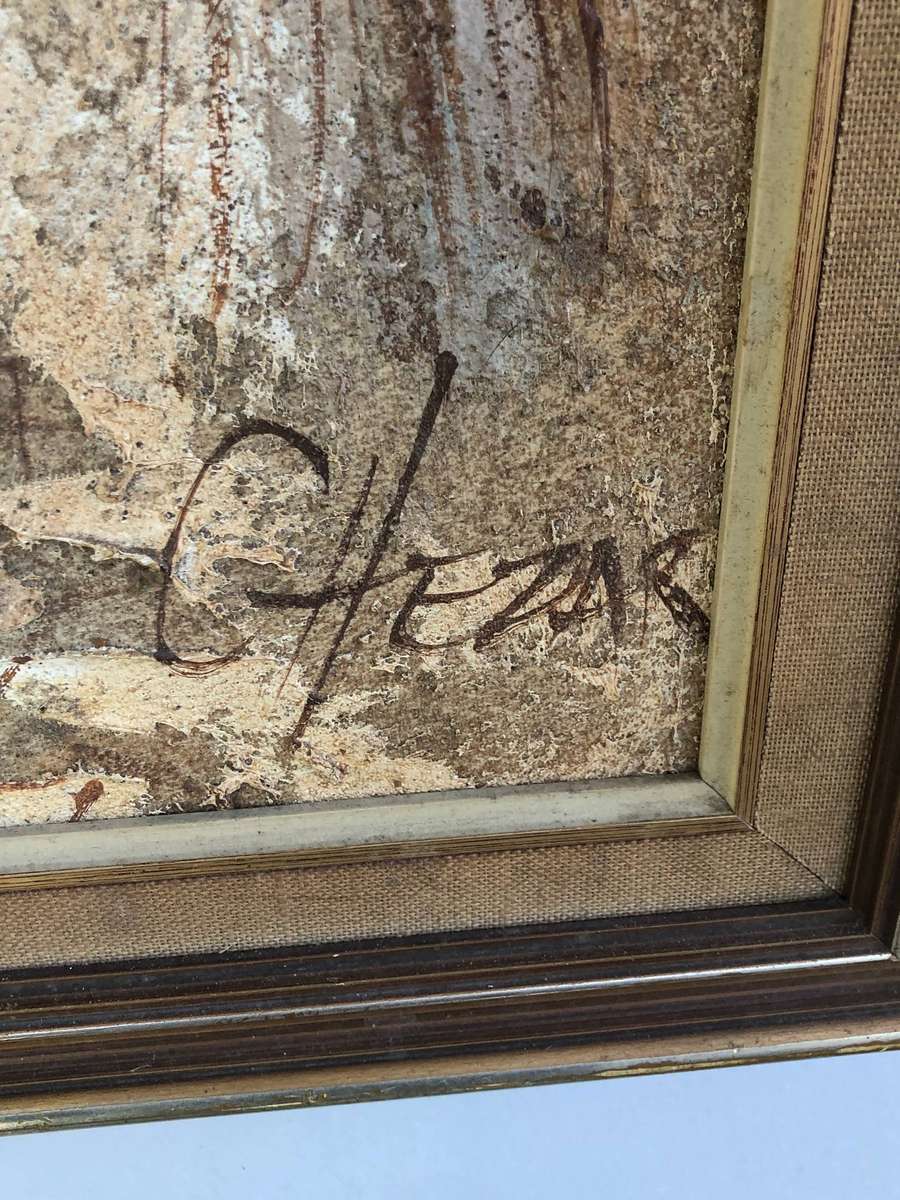 Boris Chezar (1913 - 2008) Stunning well framed original Oil and Sand painting