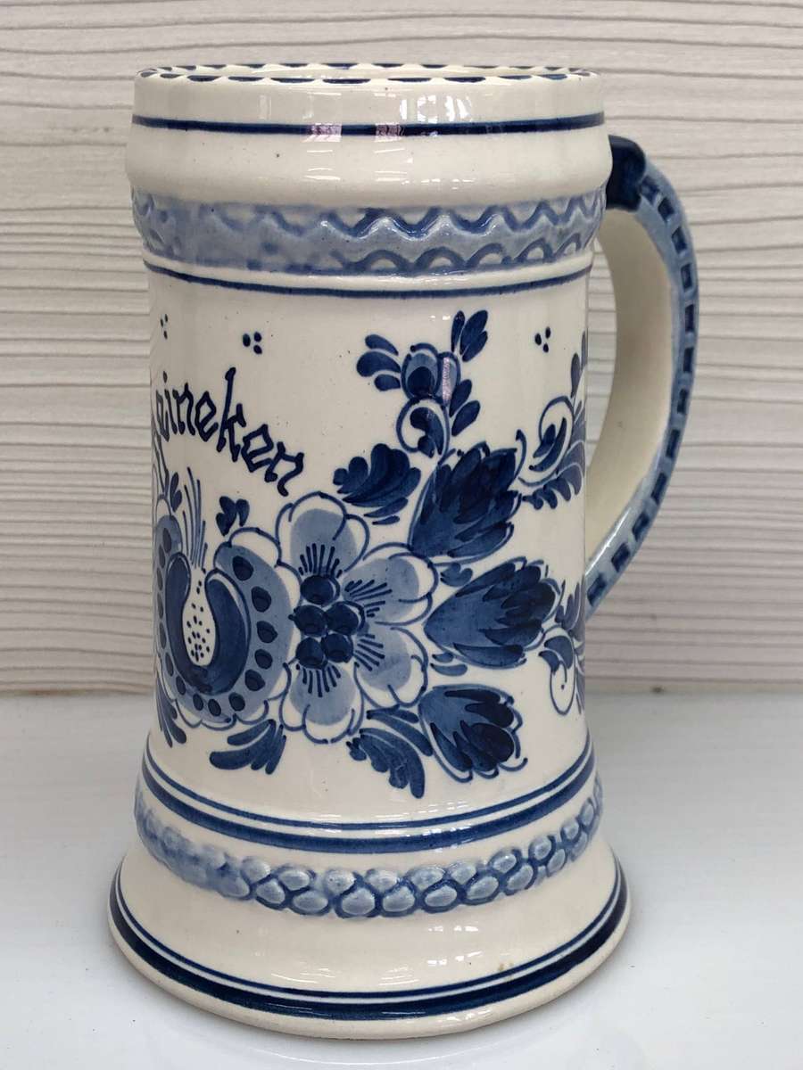 Signed Delft porcelain Heineken beer mug No 646 - hand painted
