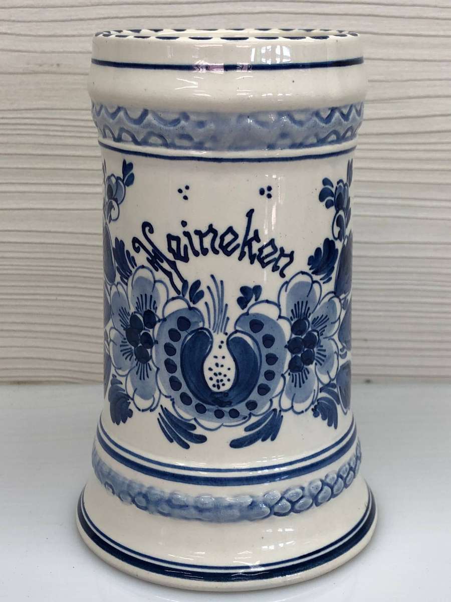 Signed Delft porcelain Heineken beer mug No 646 - hand painted