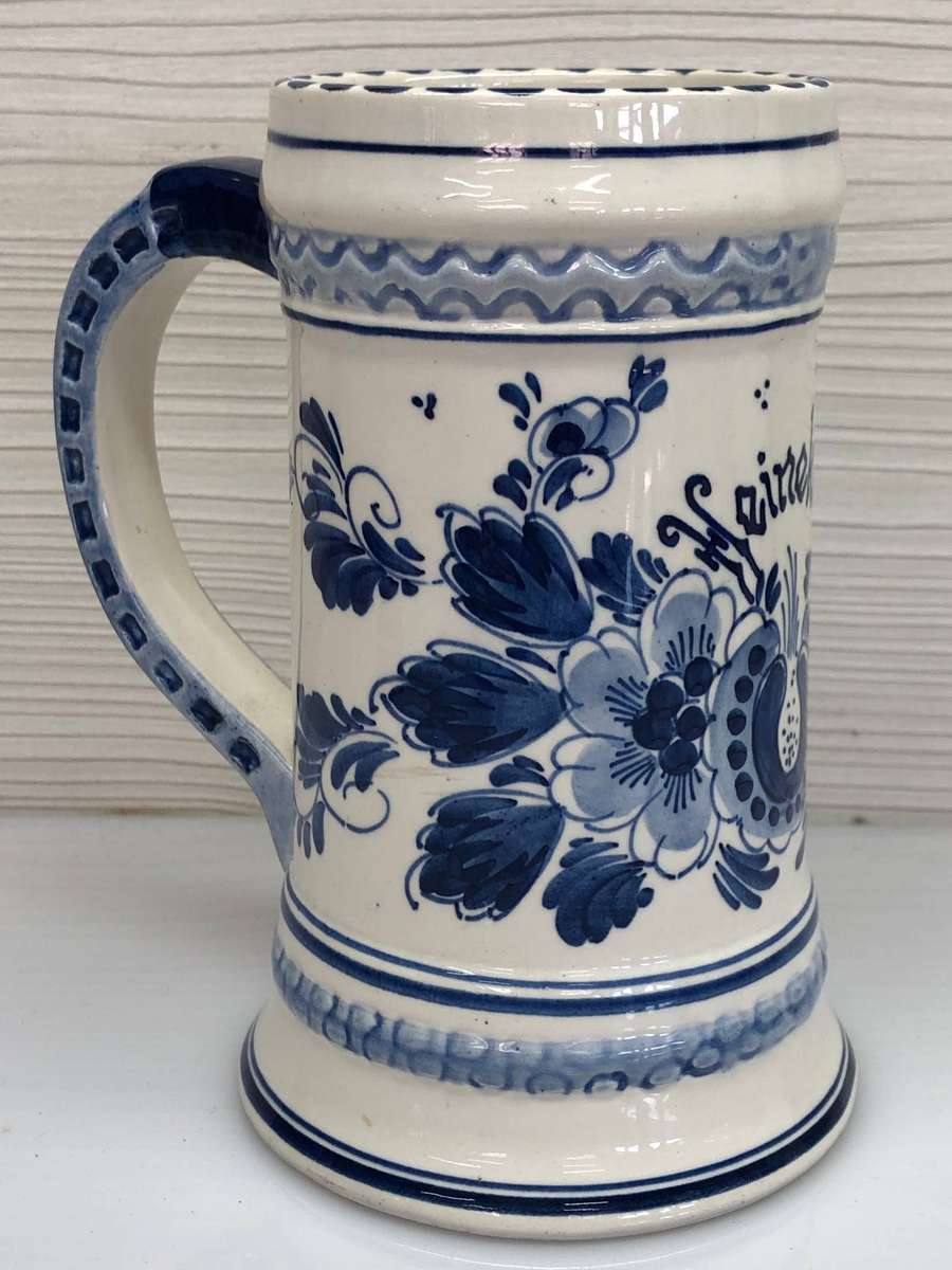 Signed Delft porcelain Heineken beer mug No 646 - hand painted