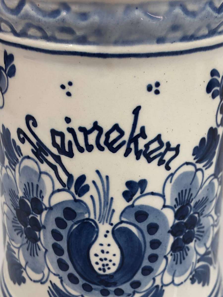 Signed Delft porcelain Heineken beer mug No 646 - hand painted