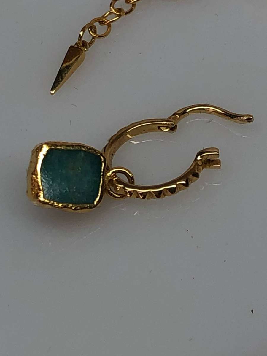 Box set 18k gold plated 925 sterling silver with Amazonite Missoma Luna necklace and earring set