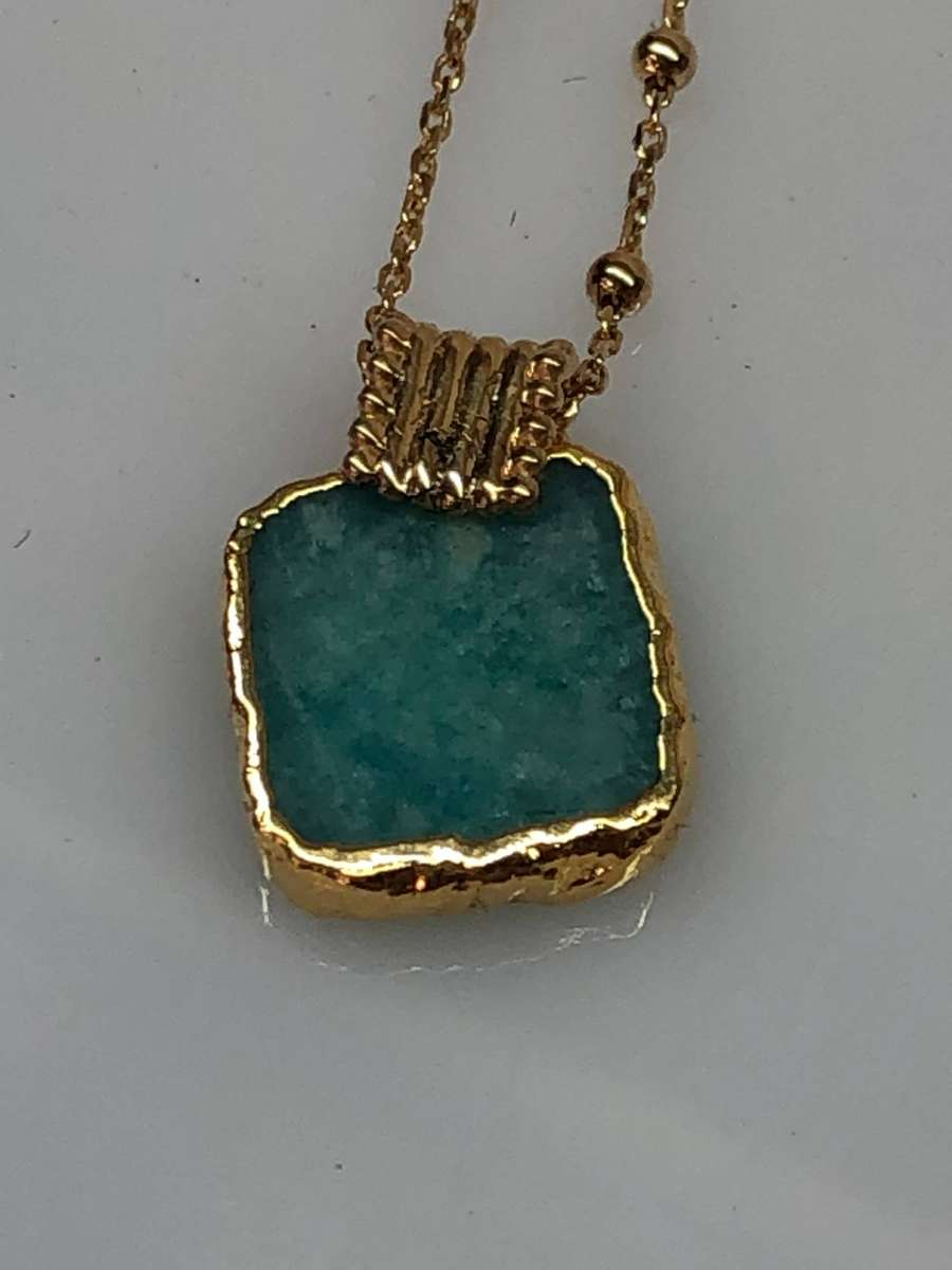 Box set 18k gold plated 925 sterling silver with Amazonite Missoma Luna necklace and earring set