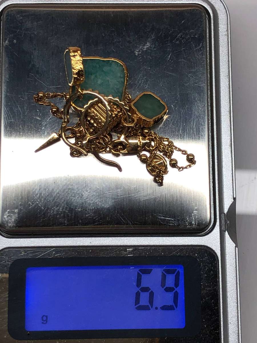 Box set 18k gold plated 925 sterling silver with Amazonite Missoma Luna necklace and earring set