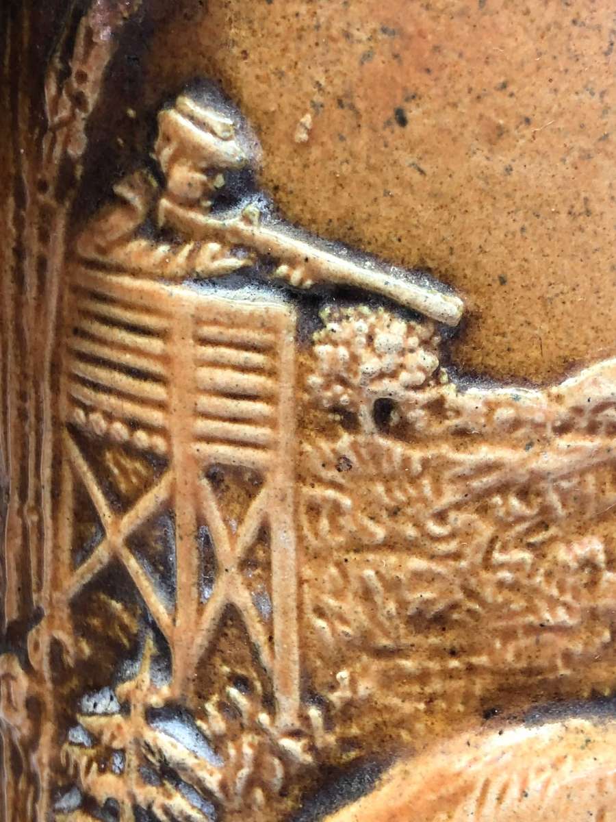 WOW !!! Stunning large Gerz West German hunting scene lidded beer stein