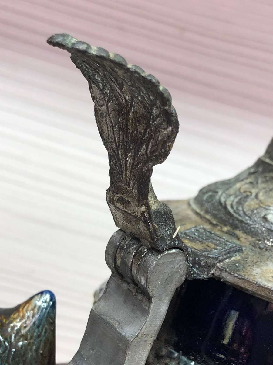 WOW !!! Stunning large Gerz West German hunting scene lidded beer stein