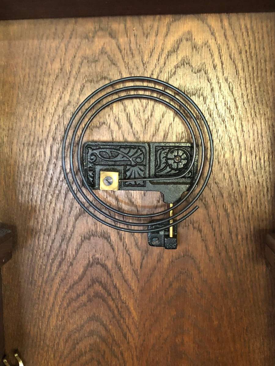 19th C Junghans old oak cased chiming wall clock - full working order with the key - circa 1890