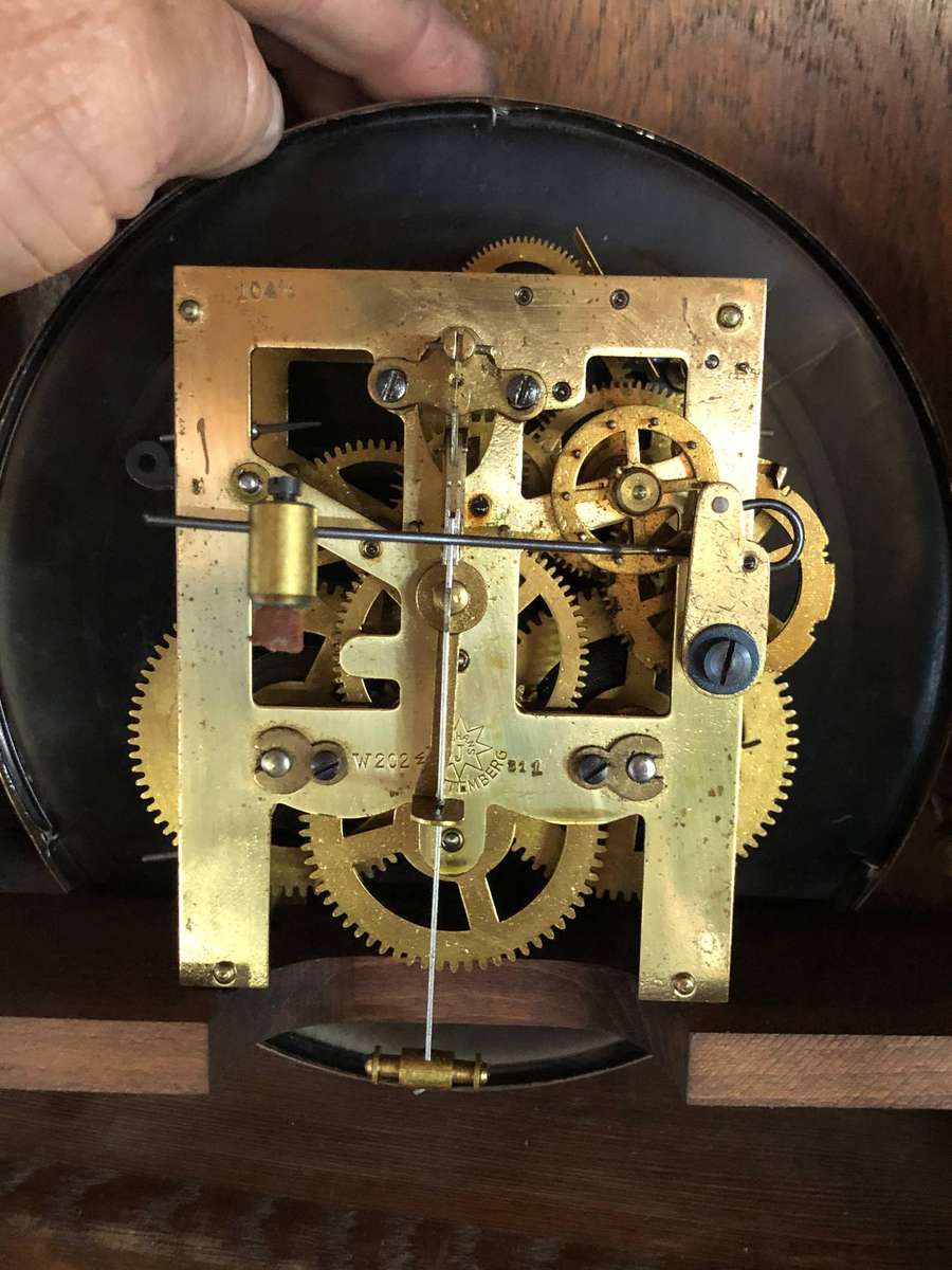 19th C Junghans old oak cased chiming wall clock - full working order with the key - circa 1890