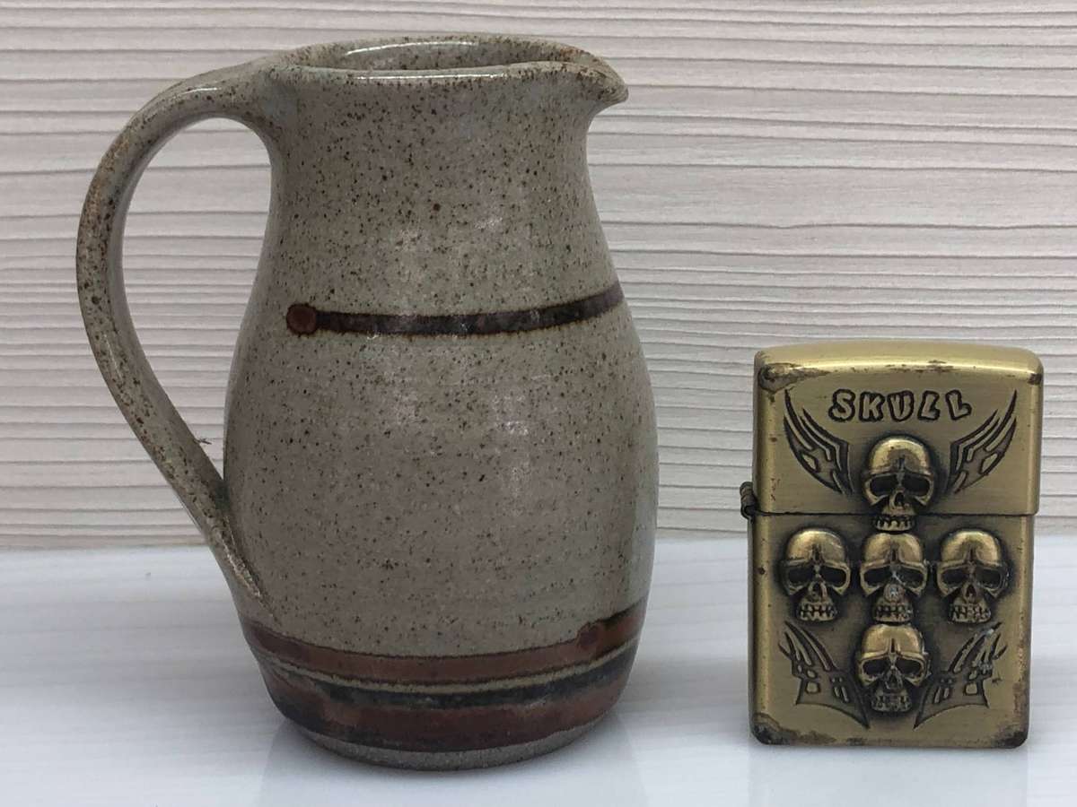 Studio pottery milk / cream jug by Mantegna crafts - beautiful signed stoneware piece