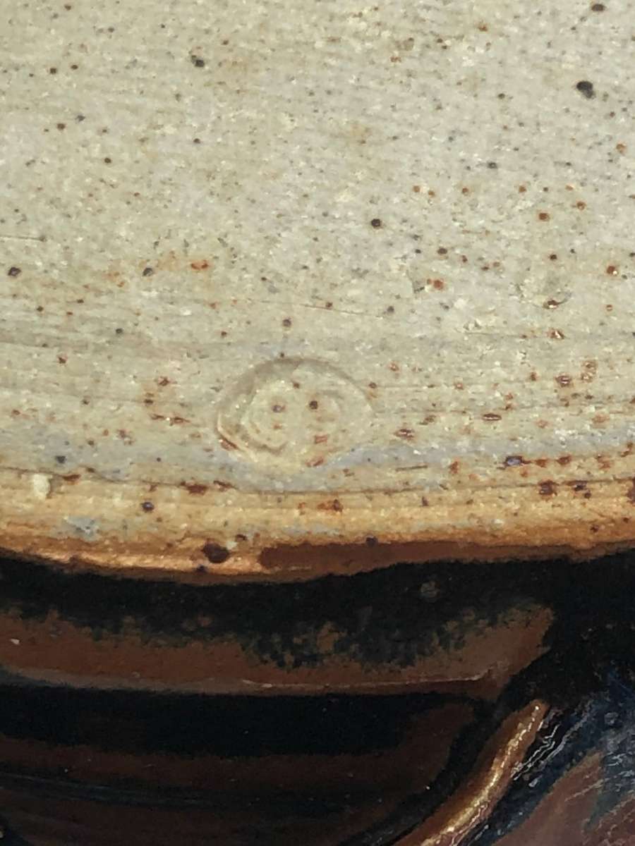 Steve Shapiro (SA) studio pottery twin handled oval bowl