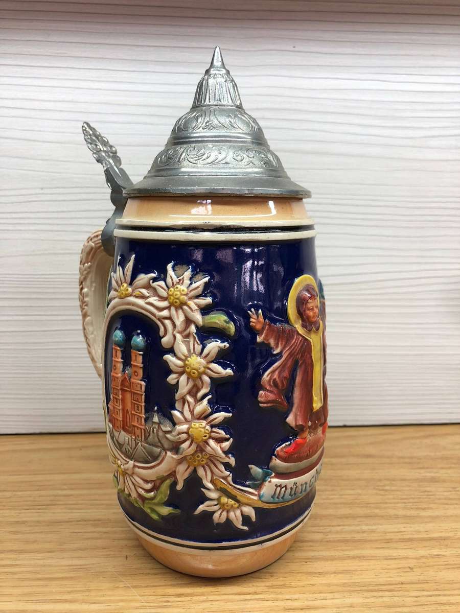 WOW !!! Stunning Gerz West German München lidded beer stein