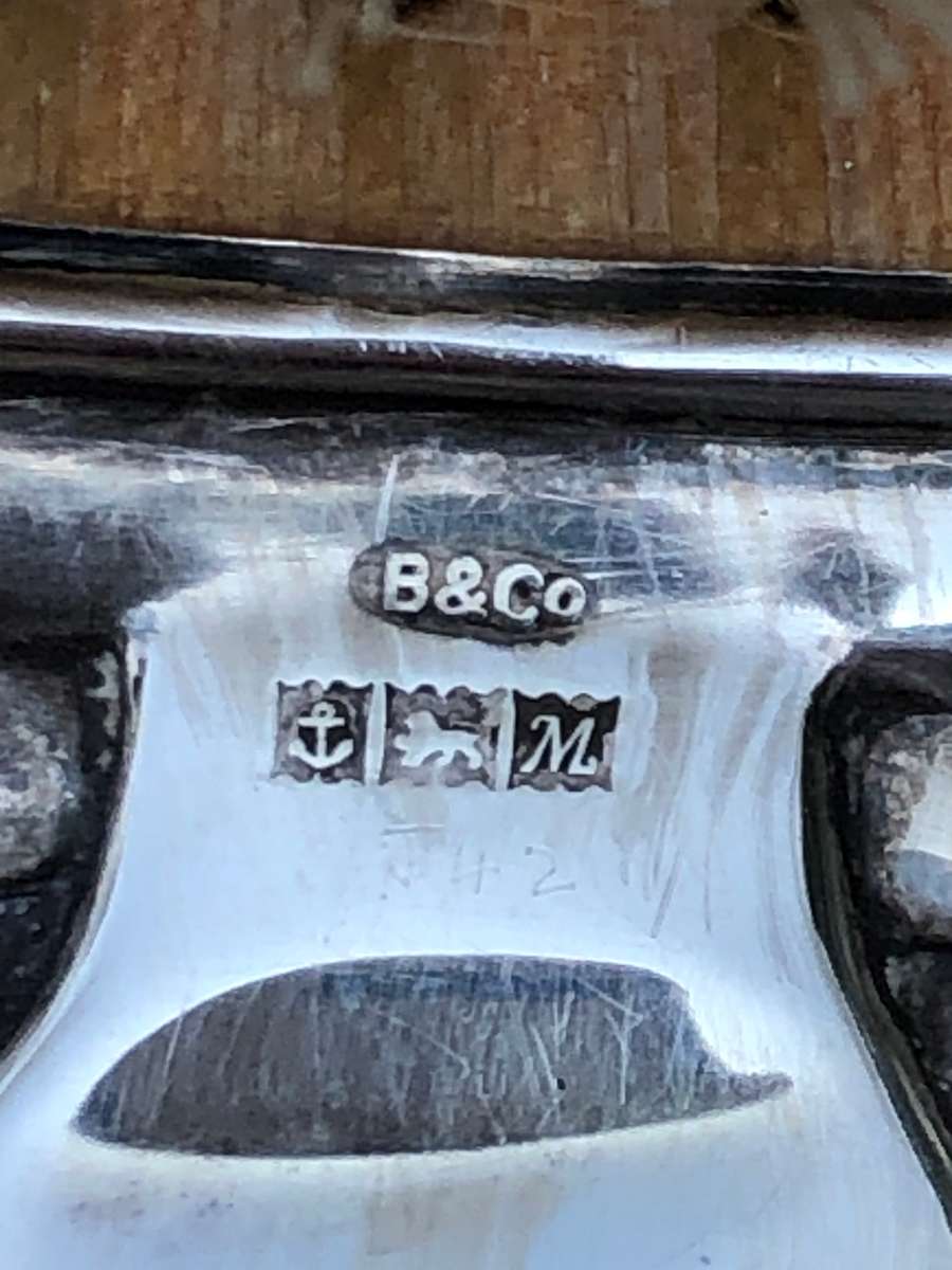 Hallmarked Birmingham sterling silver hair brush by W.I Broadway & Company dated 1961