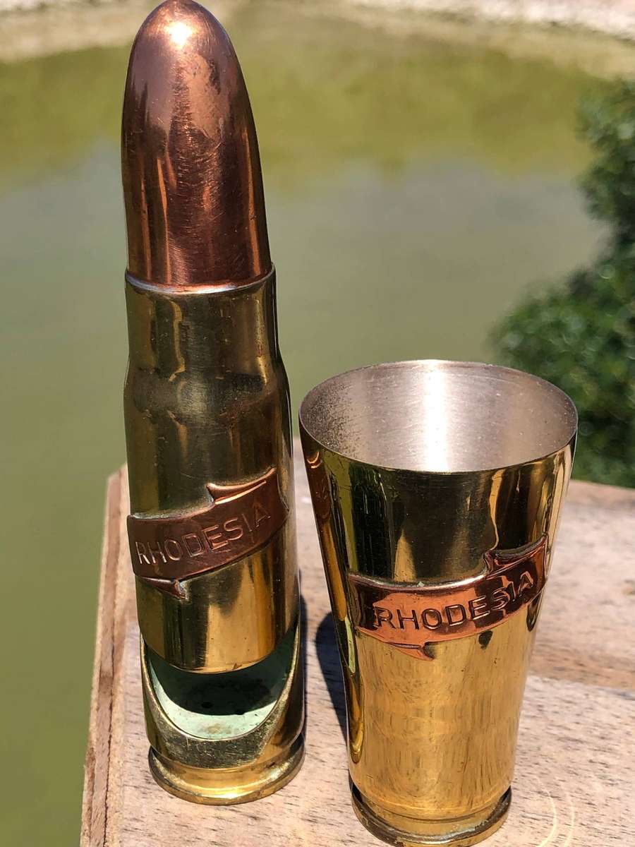 Amazing collection of trench art from the Rhodesian Bush War made from shell casings