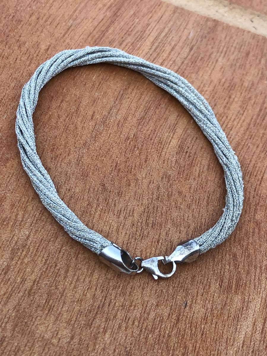 Sterling silver 925 marked rope bracelet - 1.6g
