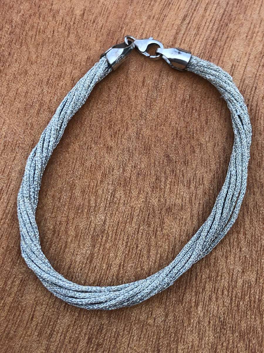 Sterling silver 925 marked rope bracelet - 1.6g