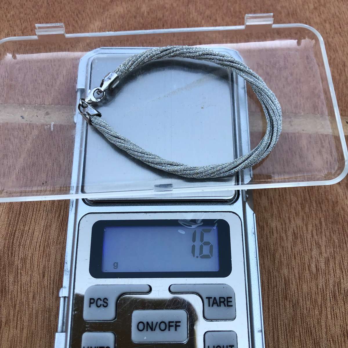 Sterling silver 925 marked rope bracelet - 1.6g