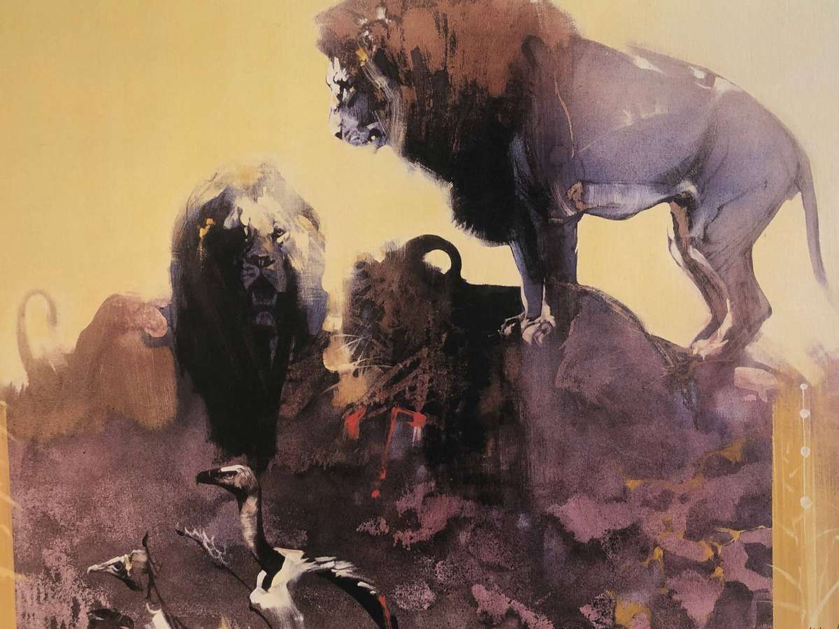 Keith Joubert ( SA 1948 - 2013) Limited signed and numbered print - 293/1250 - Lion