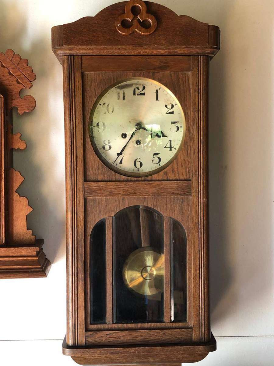 WHAT A BEAUTY !!! ANTIQUE GUSTAV BECKER MAHOGANY CASED WALL CLOCK CIRCA  EARLY 1875 WORKING 100%
