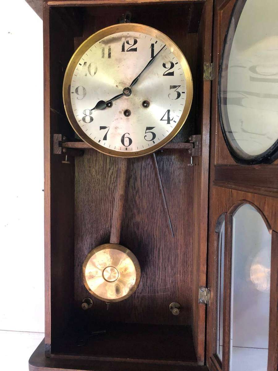 WHAT A BEAUTY !!! ANTIQUE GUSTAV BECKER MAHOGANY CASED WALL CLOCK CIRCA  EARLY 1875 WORKING 100%